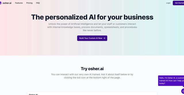 Osher.ai - osher.ai lets you build and deploy custom AIs for your business, organization, team or club using your own content.