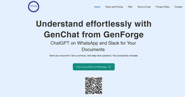 GenForge - ChatGPT on whatsapp and slack for documents