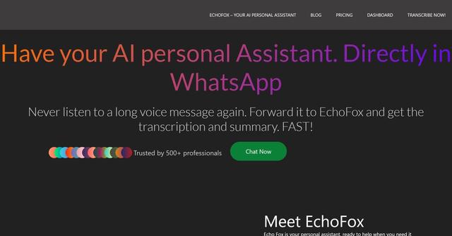 EchoFox - Reduced noise voice-to-text transcription.