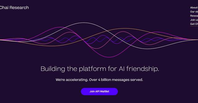 Chai Research - Conversational AI platform for entertainment with a focus on AI friends, mentors, and imaginary characters.