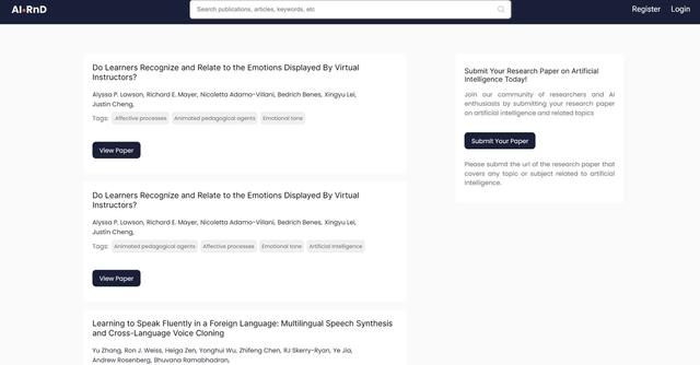 AI-RnD - Centralized hub for AI research papers and collaboration.