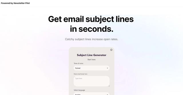 Subject Line Generator - Subject Line Generator is an AI-powered tool designed to assist users in creating compelling email subject lines