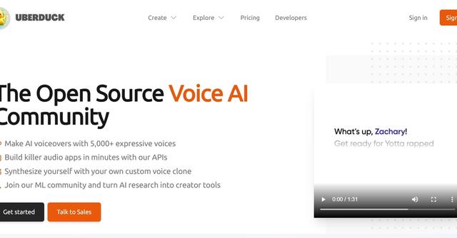 Uberduck - Create voice-over audio and AI-generated raps with Uberduck.