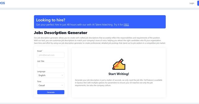 Queros - Generate Job Descriptions with Ease and Speed in Seconds