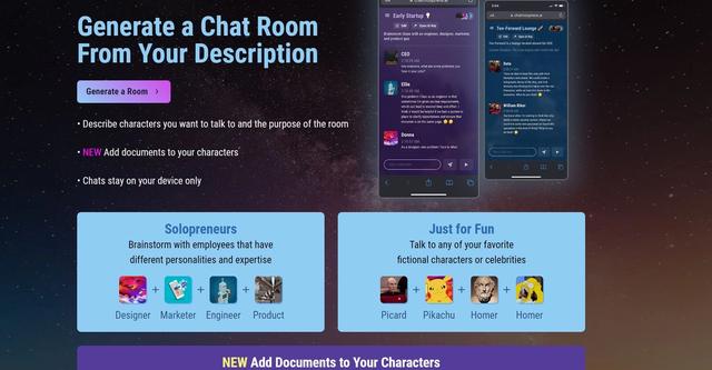 Chatmosphere - Chat with favorite characters or brainstorm in a group