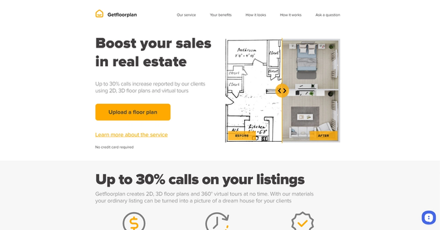 GetFloorPlan - Convert 2D floor plan to 3D layout w/ 360 virtual tour & AI