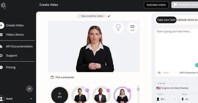 Creative Reality Studio (D-ID) - AI-powered platform to create talking avatars from your vision in seconds.
