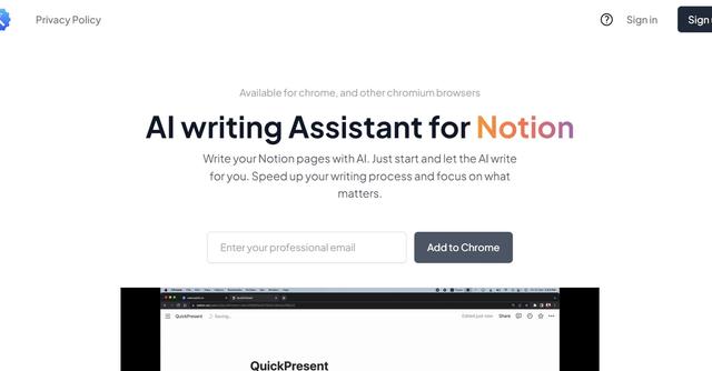 WebCopilot - AI-assisted writing to speed up your Notion pages creation