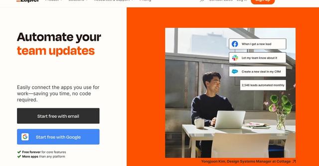 Zapier - Streamline workflows by connecting your work apps with no coding