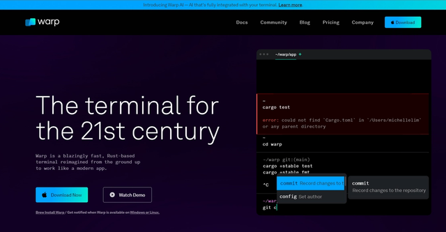 Warp AI - The terminal for the 21st century
