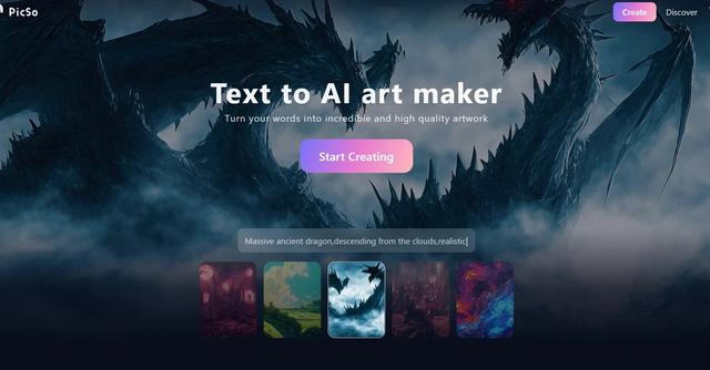 PicSo - Create art from text with AI-powered generator.