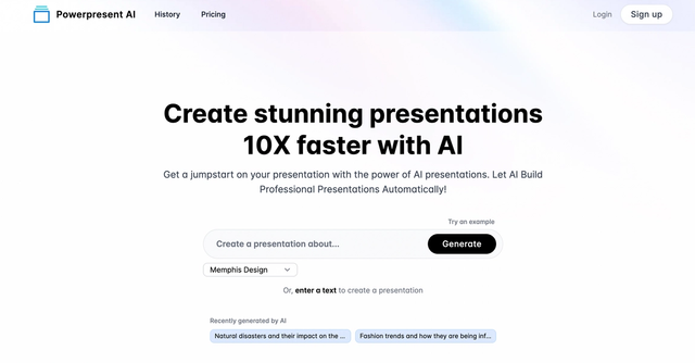 Powerpresent AI - A platform to generate automated presentations.
