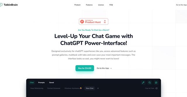 TalkinBrain - Customizable chat prompts for better communication.