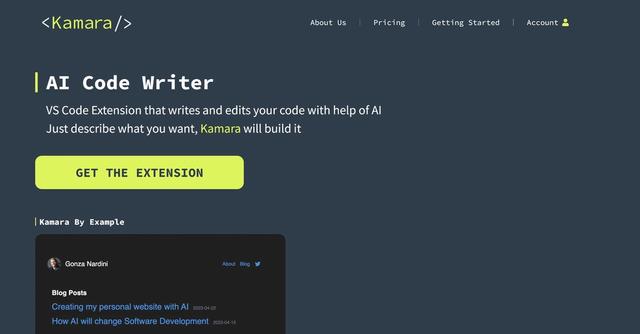 Kamara - VS Code Extension that writes and edits your code with help of AI