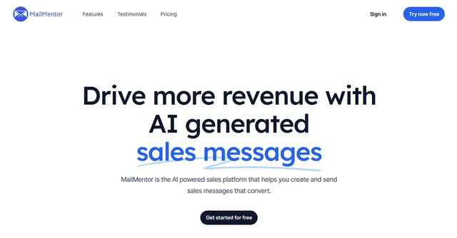 MailMentor - Drive more revenue with AI generated sales messages