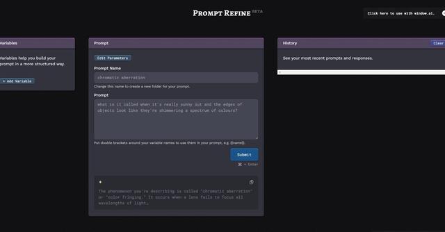 Prompt Refine - Prompt Refine is an LLM playground designed to help you run better prompt experiments.