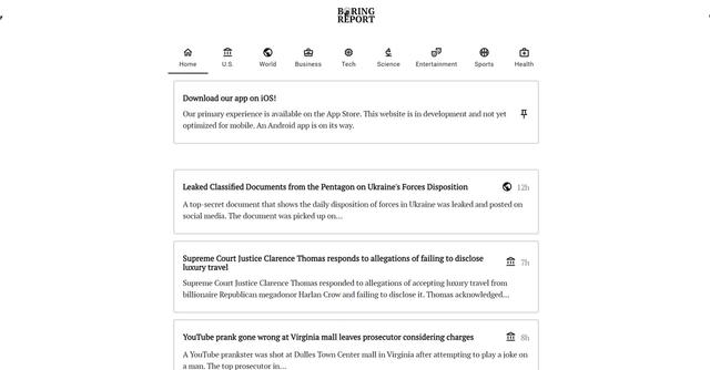 Boring Report - An app that eliminates sensationalism from the news