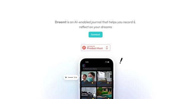Dreamt - Dreamt is an AI-enabled journal app that facilitates dream recording and reflection.
