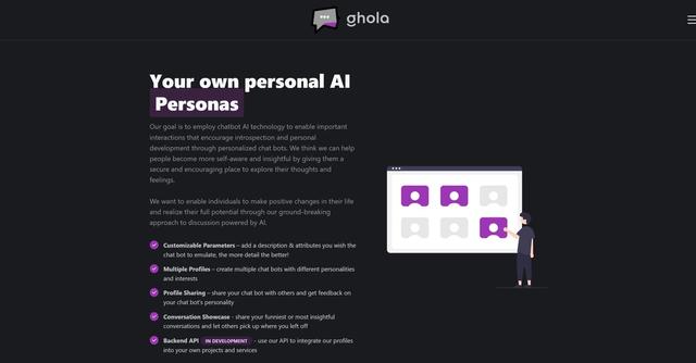 Ghola - Created personalized chatbots for self-exploration.