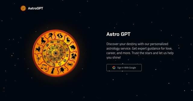 AstroGPT - AstroGPT is a personalized astrology service that provides expert guidance for love, career, and more. Users can sign in with Google to discover their destiny and trust the stars to help them shine.