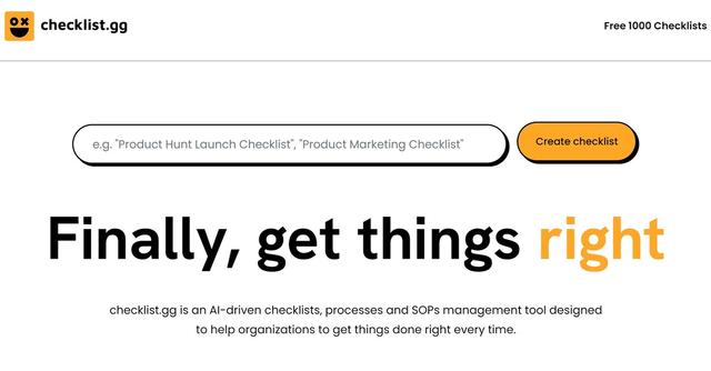 Checklist.gg - AI-driven checklists, processes & SOPs management tool