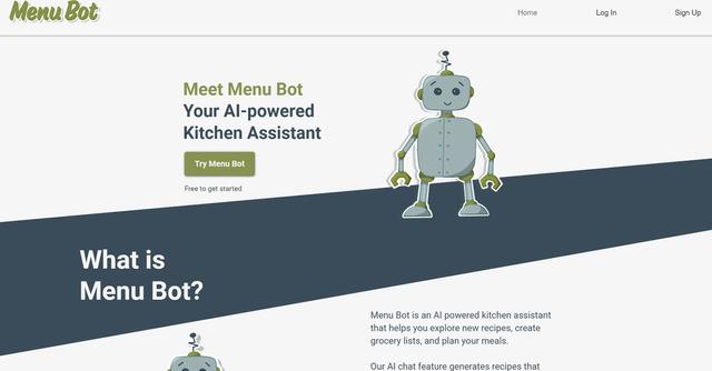 Menubot - AI-powered kitchen assistant for personalized meal planning and recipe generation