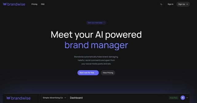 Brandwise AI - Hide brand-damaging remarks on social media automatically.