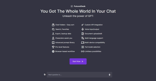FutureDesk - FutureDesk is an advanced chatbot interface that revolutionizes the way users interact with ChatGPT