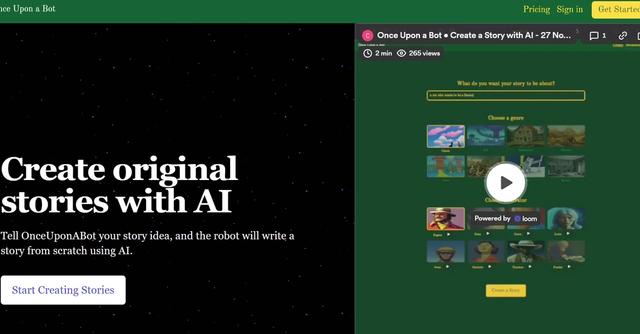 Once Upon A Bot - AI writes stories from scratch with your ideas: OnceUponABot.