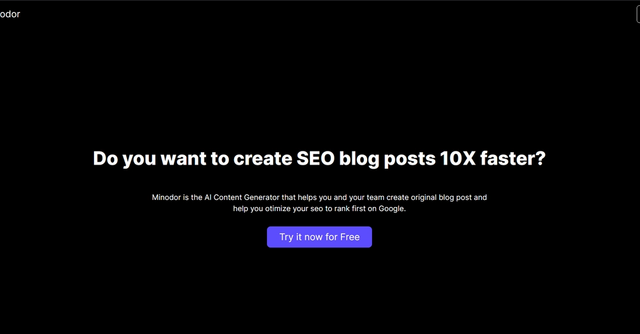 Minodor - Create SEO content 10X faster with Minodor
