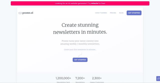Promo.ai - Promo.ai is an AI-powered website generator that simplifies the process of creating stunning newsletters.