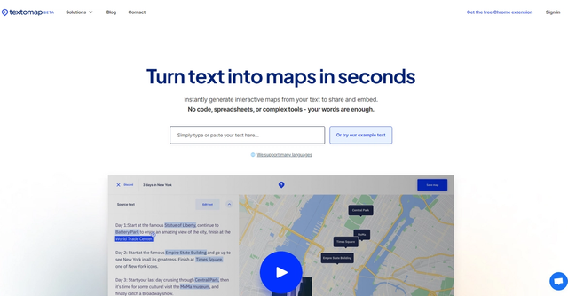 Textomap - Generate interactive maps from text in seconds