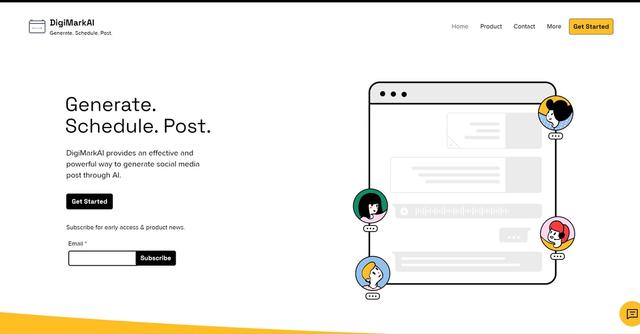 DigimarkAI - DigiMarkAI is an AI-powered tool that helps businesses revolutionize their social media strategy by generating high-quality, engaging social media posts.