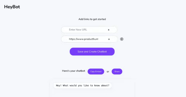Heybot - Website to chatbot converter powered by ChatGPT