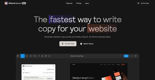 Relume - Created website copy using automation for designers.