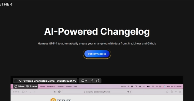 Tether - AI-powered changelog creation