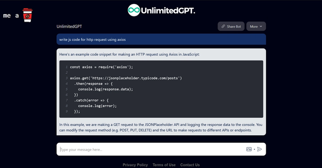 UnlimitedGPT - Use ChatGPT for free using Unlimited GPT
