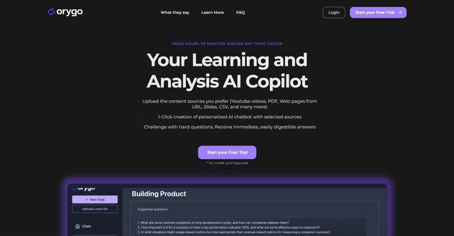 Orygo AI - Your Learning and Analysis AI Copilot