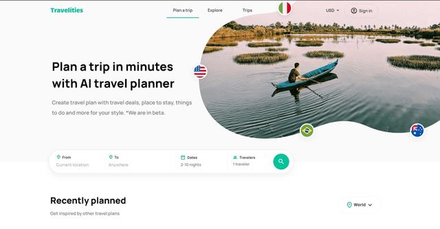 Travelities - Plan your next trip in minutes with our AI travel planner
