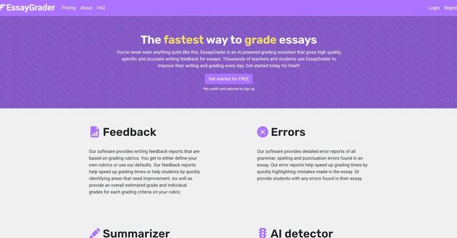 EssayGrader - Detailed essay grading feedback and error reports.