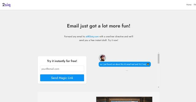 2siq - Forward emails and get replies.