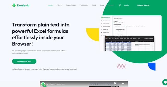 Excelly - Automates Excel formula creation with explanations.