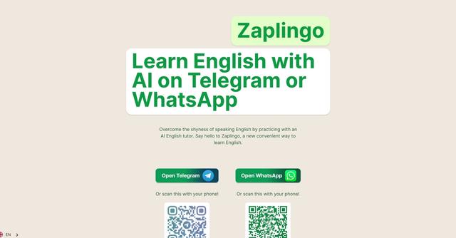 Zaplingo - English language learning through WhatsApp chatbot.