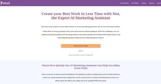 Mai Writer - Generate branded marketing content.