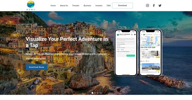 Nowy - Nowy is a travel social app that enables users to discover, plan, and enhance their dream trips with AI-curated stories, tailored itineraries, instant bookings, and a pocket travel buddy.