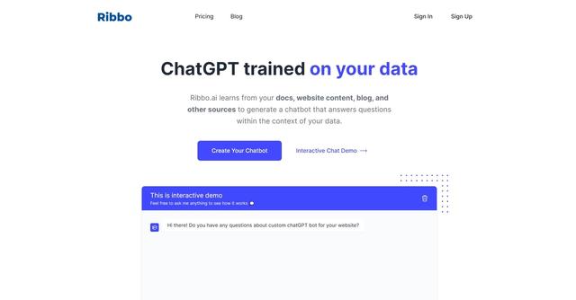 Ribbo - ChatGPT trained on your data
