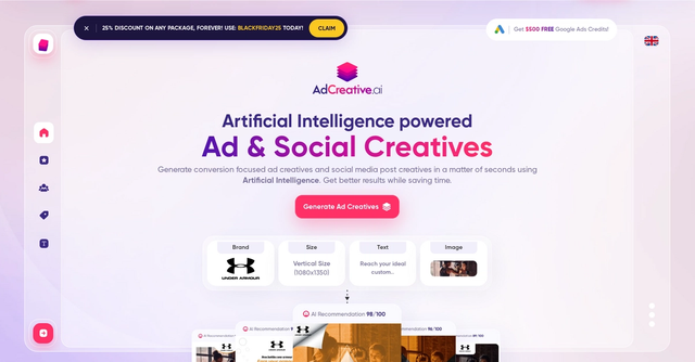 Adcreative.ai - Create conversion-focused ads & posts quickly & easily for better results.