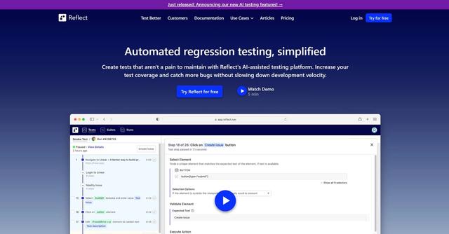 Reflect.run - Automated regression testing, simplified