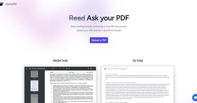 ClarifyPDF - ClarifyPDF is an innovative AI tool that enables users to ask questions directly from their PDF documents and receive quick and accurate answers.