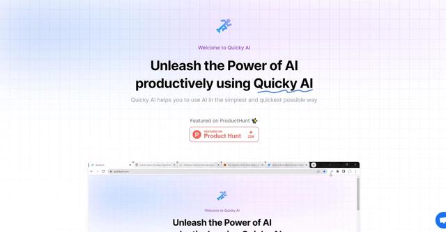 Quicky AI - Improves efficiency with chat prompts.